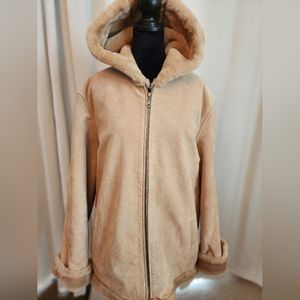 Marvin Richard's Suede and faux fur lined Jacket Size XL in light brown.